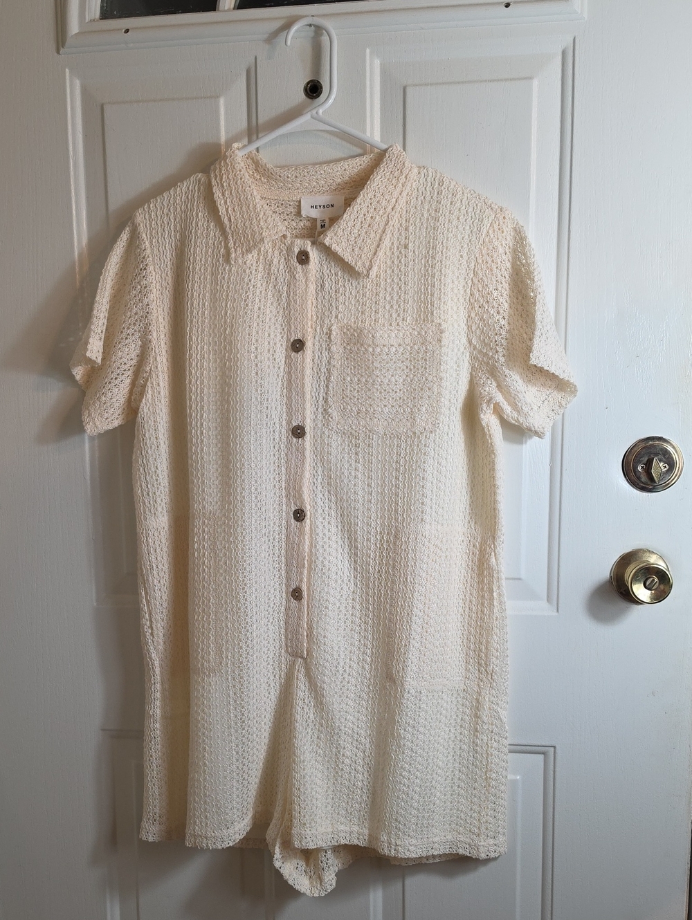 Heyson Crocheted Ivory Romper